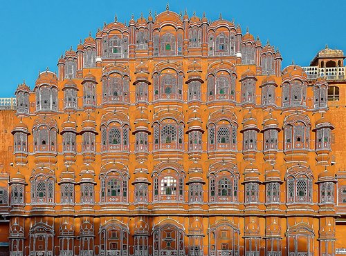 Indija,  Rajasthan,  Džaipuras,  Vėjų Rūmai,  Fasadas,  Architektūra,  Maharadžas,  Lankytinos Vietos