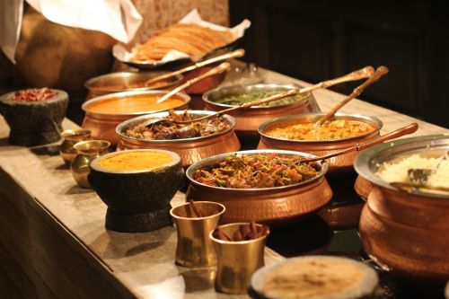 Indijos,  Maistas,  Bufetas,  Prieskoniai,  Fonas,  Indiškas Maistas