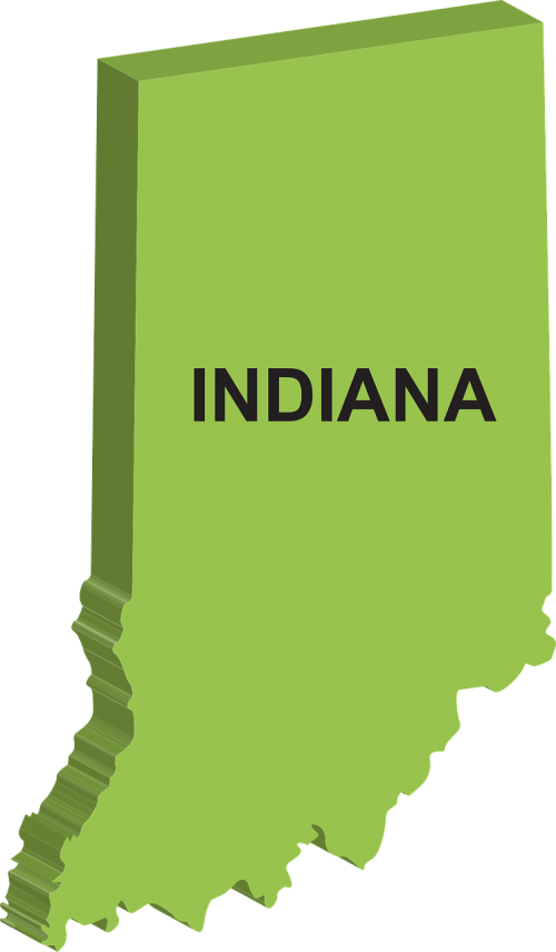 Indiana, Žemėlapis, Tamsintas, Žalias, Geografija, Valstybė, United, Valstijos, Amerikietis, Nemokama Vektorinė Grafika