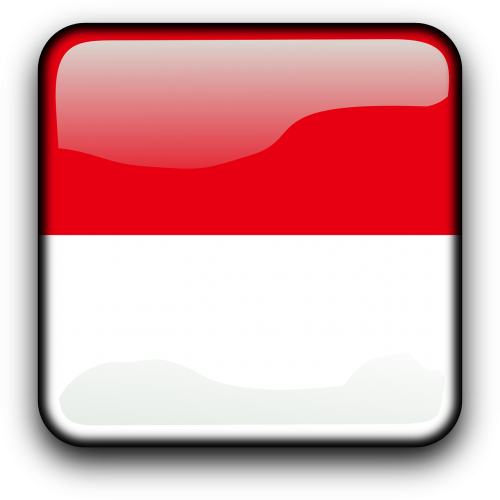 Indonezija, Vėliava, Šalis, Tautybė, Kvadratas, Mygtukas, Blizgus, Nemokama Vektorinė Grafika