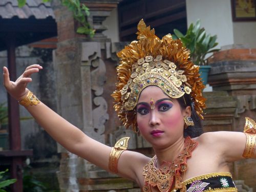 Indonezija, Bali, Šokėja, Šokis, Kostiumas, Tradicija, Rodyti