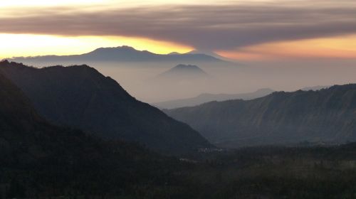 Indonezija, Java, Vulkanas, Bėrimas, Kraštovaizdis, Panorama