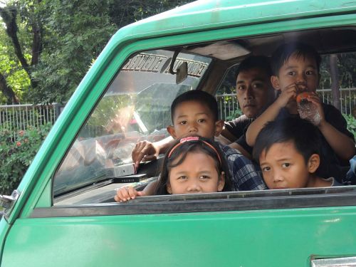 Indonezija, Vaikai, Transporto Priemonė, Automobilis, Daugybė