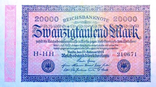 Infliacija, Pinigai, 1923, Imperijos Banknotas, Weimaro Respublika, Vokietija, Karo Sukeltas, Skurdas, Badas, Ekonomika, Atlyginimas, Finansai, Krizė, Valiuta, Nelaimė, Praradimas, Kompensacijos