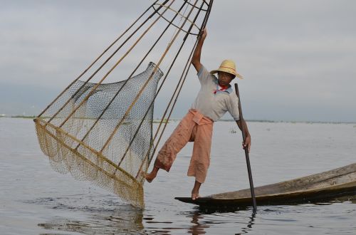 Inle Ežeras, Mianmaras, Fischer