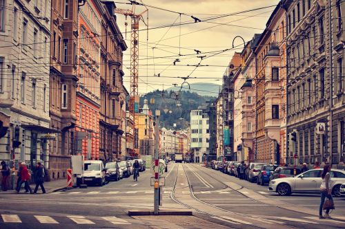 Innsbruck, Austria, Miestas, Architektūra, Miesto Gatvėje, Europietis, Namas, Gatvė, Miesto Panorama, Miestas