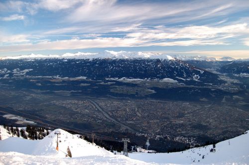Innsbruck, Kalnai, Vaizdu Į Slėnį, Skilftas, Vaizdas, Sniegas, Rokas