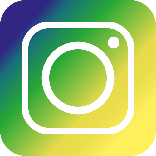 Instagram, Piktograma, Žalias, Geltona, Logotipas