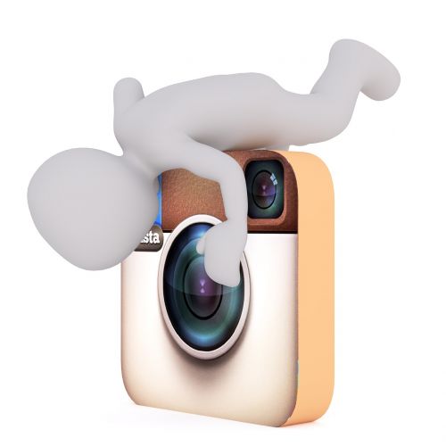 Instagram, Baltas Vyriškas, 3D Modelis, Izoliuotas, 3D, Modelis, Viso Kūno, Balta, 3D Vyras, App, Apps