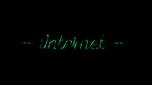Internetas, Neonas, Žalias, Šrifto