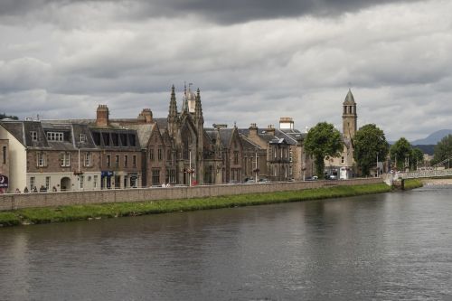 Inverness, St Marys, Romaniškoji Katalikų Bažnyčia, Namai, Eilių Namai, Tipiškas, Pastatas, Ness, Upė, Škotija, Architektūra