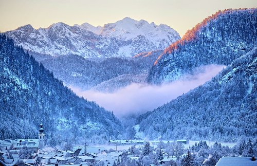 Inzell,  Inzell Žiemą,  Žiemos,  Chiemgau,  Kalnas Žiema,  Žiemos Šalčio,  Inzell Bažnyčia,  Kalnų Slėnis,  Alpių Slėnis,  Alpine,  Kalnai