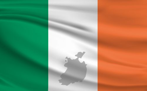 Airija, Vėliava, Reklama, Žalias, Balta, Oranžinė, Žemėlapis, Kontūrai