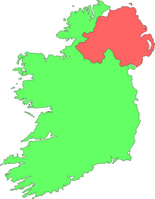 Airija, Šalis, Žalias, Žemėlapis, Šiaurės Airija, Raudona, Savivaldos, Provincija, Jungtinė Karalystė, Žemėlapiai, Nemokama Vektorinė Grafika