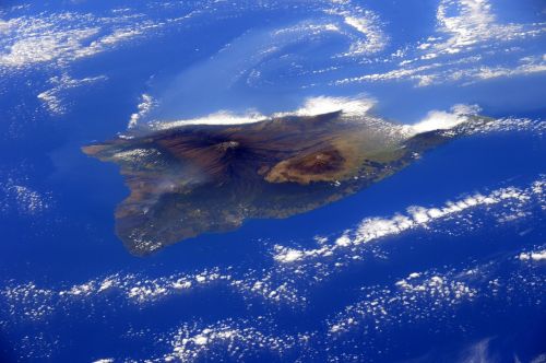 Sala Hawaii, Vandenynas, Žemė, Debesys, Jūra, Oro Vaizdas, Vanduo, Mėlynas, Tarptautinė Kosminė Stotis, Erdvė, Kosmosas, Astronautas