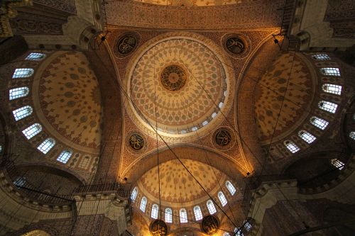 Istanbulas, Turkija, Mečetė, Islamo Menas, Lubos, Stogas, Langai, Dekoracijos, Mėlyna Mečetė, Islamas