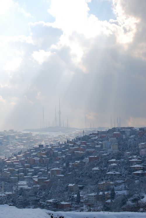 Istanbulas, Turkija, Žiema, Camlica, Sniegas