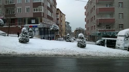 Istanbulas, Bağcılar, Sniego Kraštovaizdis, Vasaris, Žiemos Sezonas, Snieguotas Kelias, Sniegas, Žiema