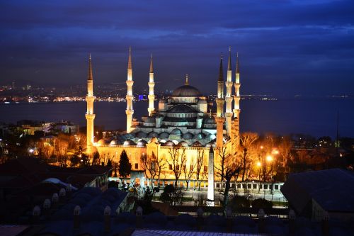Mėlyna Mečetė, Istanbulas, Turkish, Cami, Naktis