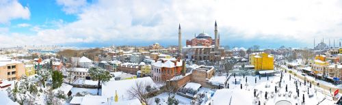 Istanbulas, Sultanahmet, Sniegas