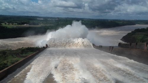Taiaipu Augalas, Hidroelektrinis, Hidroelektrinė, Brazilija, Foz Do Iguaçu, Paraná, Vanduo, Kaskados, Vanduo Patenka