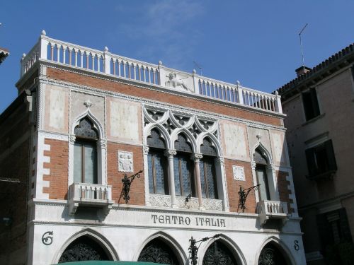 Italijos Teatras Venecijoje, Teatro, Venecija, Veneto, Italy, Fasadas, Architektūra, Istorinis Pastatas