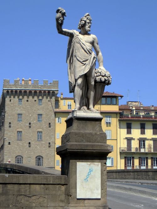 Italy, Toskana, Florencija, Piazza Frescobaldi, Statula, Architektūra