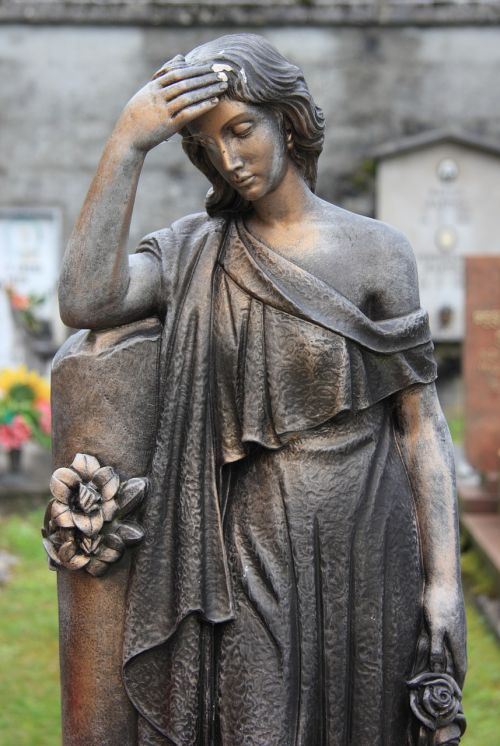 Italy, Kapinės, Statula, Moteris, Liūdnas, Jaunas