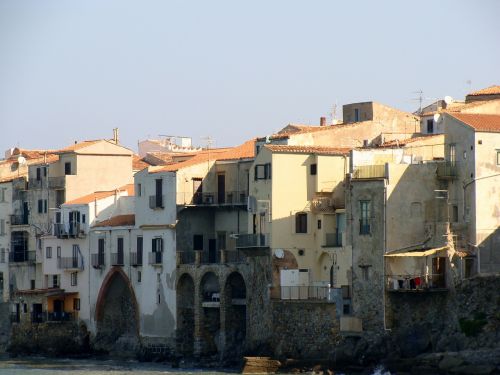 Italy, Sicilija, Cefalù, Jūra, Kranto, Miestas, Senas, Senovės, Pastatai, Architektūra