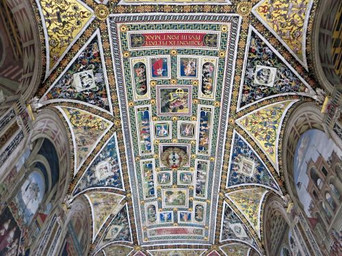 Italy, Jos, Biblioteka, Silvio Piccolomini, Lubos, Freska, Renesansas, Biblioteka, Garsus Paveikslas