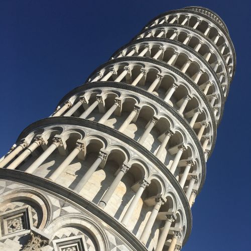 Italy, Pisa, Bokštas, Paminklas, Architektūra, Mėlynas Dangus
