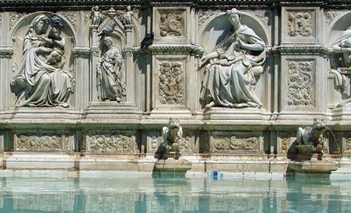 Italy, Sienna, Fontanas, Vandens Žaidimai, Skulptūra