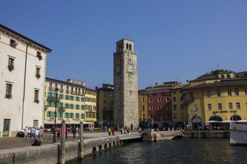 Italy, Riva, Garda, Namai Fasadai, Šventė, Panorama, Ežeras