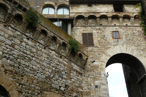 Italija,  San Gimignano,  Architektūra,  Metai,  Tekstūra
