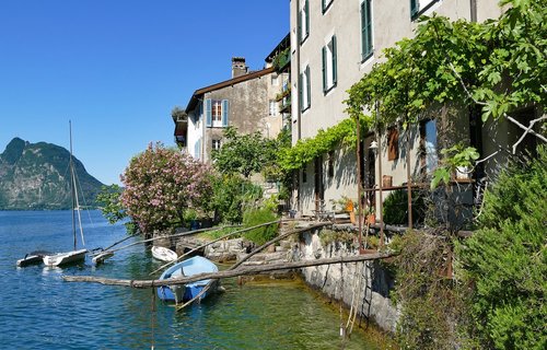 Italija,  Komo Ežeras,  Atostogos,  Valtys,  Pakrantės,  Žvejybos,  Vandens,  Romantiškas,  Lago Di Como