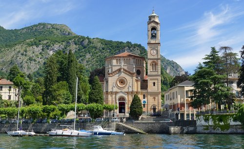 Italija,  Komo Ežeras,  Tremezzo,  Ežeras,  Atostogos,  Istorinis Centras,  Bažnyčia,  Smaigalys,  Namai,  Uosto,  Promenade,  Panorama,  Lago Di Como
