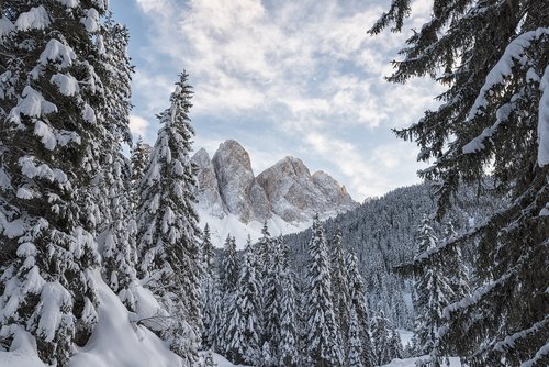 Italija,  Pietų Tirolio,  Dolomitai,  Val Di Funes,  Odle,  Žiemos,  Žygiai,  Kalnai,  Kraštovaizdis,  Gamta