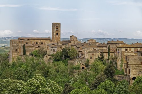 Italija,  Toskana,  Di Val Delsa Klijai,  Istorinis Centras,  Panorama