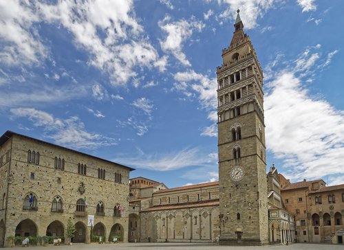 Italija,  Toskana,  Pistoia,  Piazza Del Duomo,  Šv Zeno,  Bažnyčia,  Istorinis Centras,  Architektūra