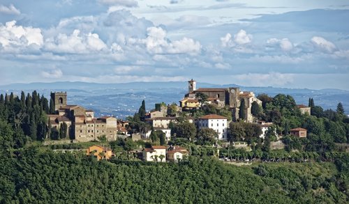 Italija,  Toskana,  Montecatini Regionas,  Istorinis Centras,  Panorama