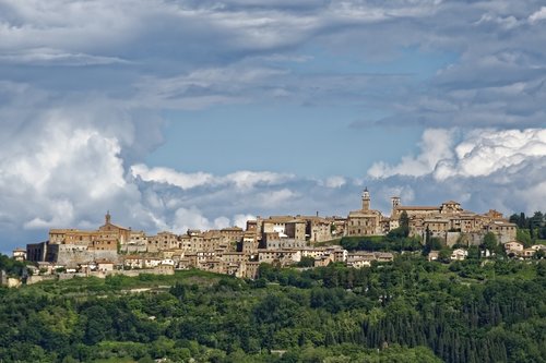 Italija,  Toskana,  Montepulciano,  Panorama,  Istorinis Centras,  Kraštovaizdis