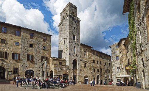 Italija,  Toskana,  San Gimignano,  Istorinis Centras,  Struktūros,  Bokštai,  Turizmas