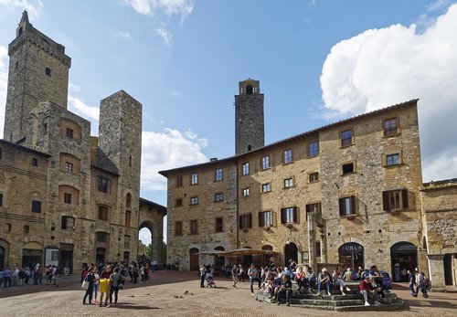 Italija,  Toskana,  San Gimignano,  Istorinis Centras,  Struktūros,  Bokštai,  Turizmas