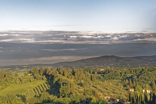 Italija,  Toskana,  Kraštovaizdis,  Dangus,  Debesys,  Pobūdį,  Panorama