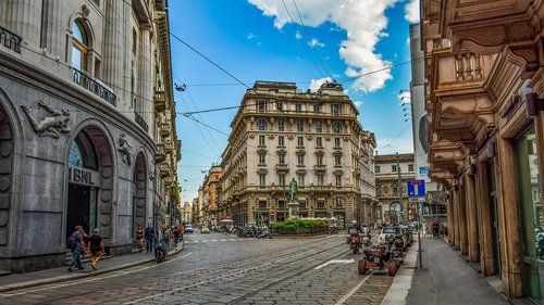 Italija,  Milanas,  Milano,  Gatvė,  Architektūra,  Lombardija,  Miestas,  Downtown,  Miestovaizdis,  Pastatai