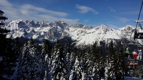 Italy,  Andalo,  Žiema,  Sniegas,  Kalnai,  Slides,  Dolomitai