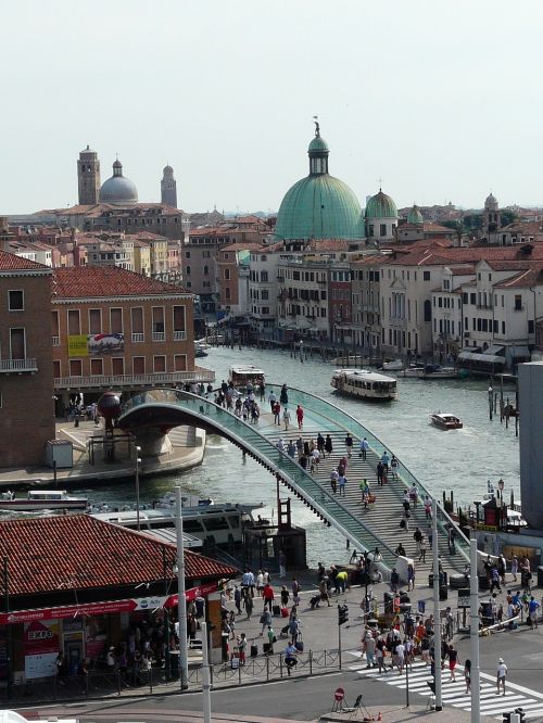 Italy, Venecija, Konstitucijos Tiltas, Vanduo, Tiltas, Pastatas, Venezija, Ponte-Di-Cosriruzione, Vasara, Birželis