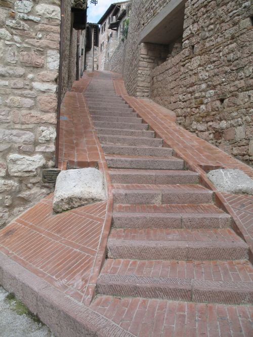 Italy,  Assisi,  Laiptai,  Italy Assisi Stairs