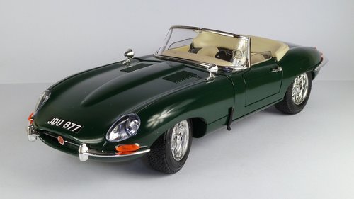 Jaguar,  E-Tipo,  Cabrio,  1961,  Jaguar E,  Kabrioletas,  1X18,  Modelis Automobilis,  Bburago