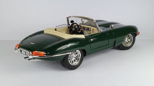 Jaguar,  E-Tipo,  Cabrio,  1961,  Jaguar E,  Kabrioletas,  1X18,  Modelis Automobilis,  Bburago